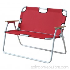 Outsunny 2 Person Folding Aluminum Love Seat Camping Chair
